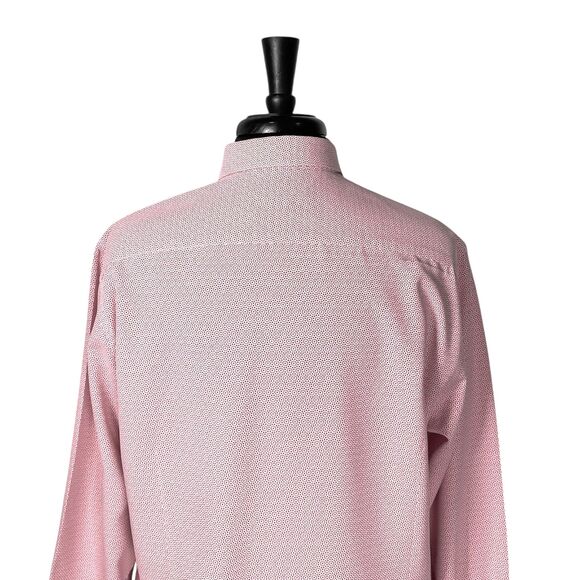 Ted Baker London Mens Button Down Dress Shirt Pink Geometric Long Sleeve Top 4 L - Picture 8 of 10